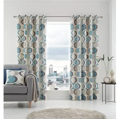 Imagen de Fusion Sander Par de Cortinas con Ojales, 229 x 183 cm, Color Huevo Pato