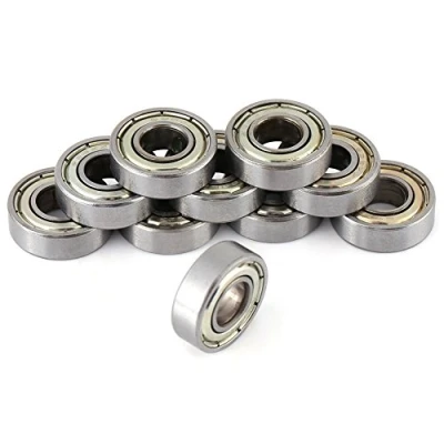 Imagen de rodamientos de bolas, Fydun 10 piezas bolas acero 698ZZ en miniatura, resistentes al calor y duraderos, para múltiples usos (8x19x6mm)