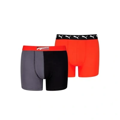 Imagen de PUMA Colour Block Calzoncillos Boxer, Black/Red, 134 140 para Niños