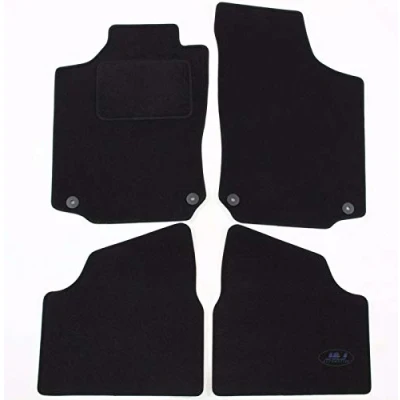 Imagen de J&amp;J AUTOMOTIVE Alfombrillas de Terciopelo Negro a Medida para Corsa C 2000 2006, Ajuste preciso, Base Antideslizante, Reforzada en la Zona del Pedal