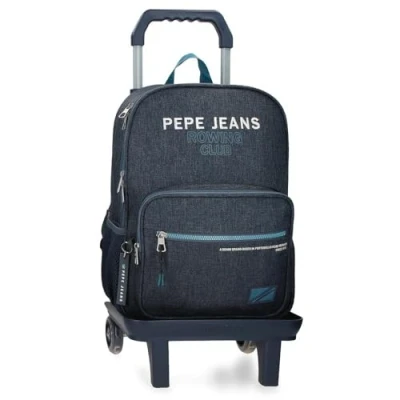Imagen de Pepe Jeans Edmon Mochila Escolar con Carro Azul 30x40x12 cms Poliester 15,6L by Joumma Bags