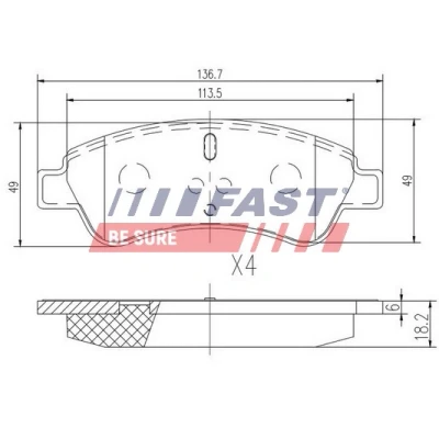 Imagen de FAST FT29519 Juego de pastillas freno Eje delantero excl. contacto avisador desgaste PEUGEOT: 206 Hatchback, 207 307 Hatchback