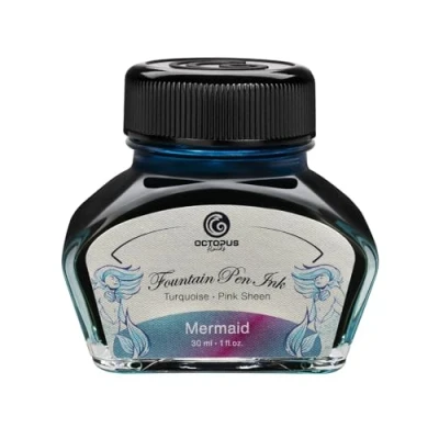 Imagen de Octopus Fluids Mermaid Sheen Ink Tinta para pluma estilográfica (30 ml), color azul