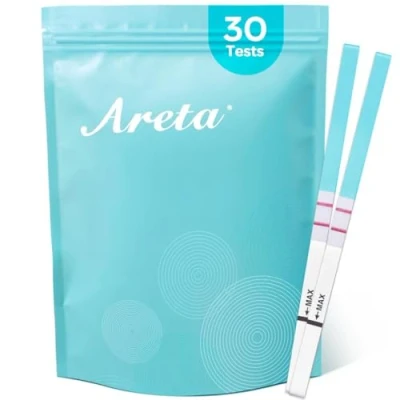 Imagen de Areta 30 Test de Ovulación en Tiras: Prueba 25 mIU/mL Ultrasensible LH Monitor Preciso para la Fertilidad Mujeres, Reactivo a Orina