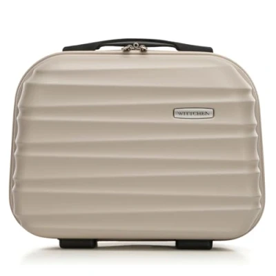 Imagen de WITTCHEN Maleta de cosméticos Viaje Equipaje Mano Cabina ABS Cerradura combinación Groove Line Neceser Beis