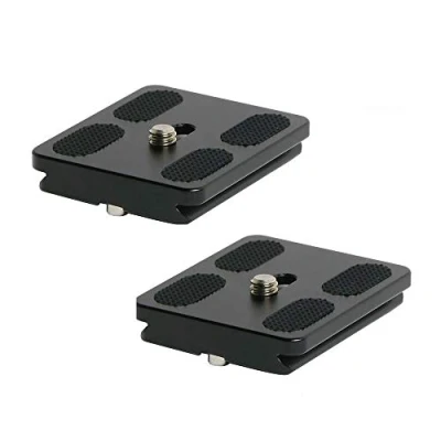 Imagen de Harwerrel 50mm Placa de liberación rápida Compatible con Arca Swiss para Trípode Cámara Cabezal Rótula (2 Unidades)