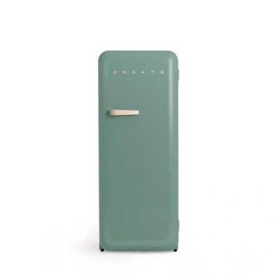 Imagen de CREATE / RETRO FRIDGE 150 SAND/Frigorífico verde sage maneta arena con congelador 281L 102W, bajo consumo, diseño vintage, 150cm, 3 estantes, regulador temperatura, botellero, 60x60x150cm