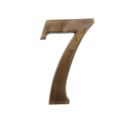 Imagen de HUBER número de casa 7 latón 20 cm I números para puerta XL placas en noble diseño 3D