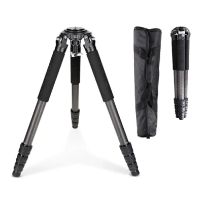 Imagen de Rollei Rock Solid Alpha XL Mark III Trípode Profesional Extremadamente Robusto con Alta Capacidad de Carga (40 kg) y Cabezal nivelador Fijo Integrado, Color Negro