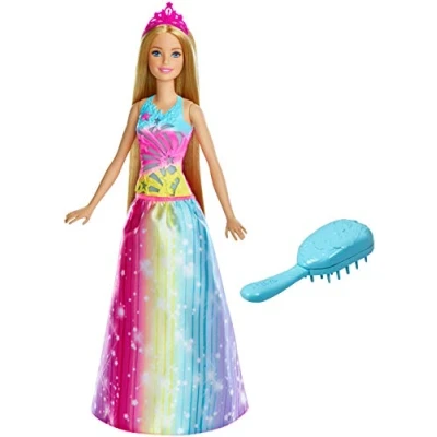 Imagen de Barbie Dreamtopia, muñeca princesa cabello mágico rubia (Mattel FRB12)