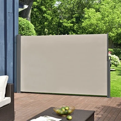 Imagen de Toldo Lateral Exterior contra Viento, Sol y visión Marquesina Protectora Color de Arena 180 x 300cm