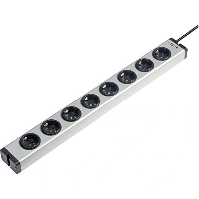 Imagen de Ehmann 0600x00082031 Regleta Universal de Aluminio con 8 enchufes, Cable, 1,5 m Zuleitung