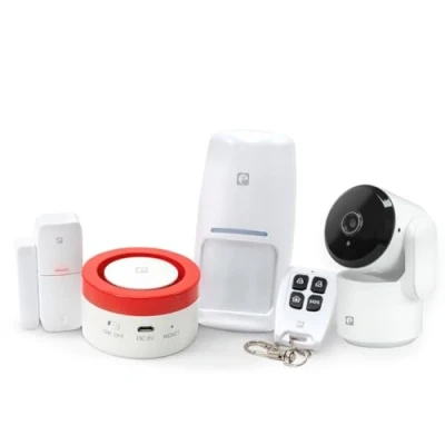 Imagen de Garza Smart Kit Sistema de Alarma y Seguridad Inteligente Wifi 2,4 GHz con Cámara 1080p 360º para el hogar, Sirena 120 dB, Sensores Movimiento Apertura Puertas/Ventanas, Control por voz/app.