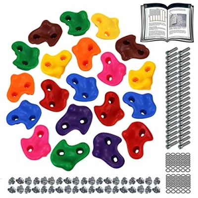 Imagen de ALPIDEX Presas de Escalada para niños, Capacidad Carga 200 kg, Material fijación Incluido, Diferentes cantidades Multicolores 20 Piezas