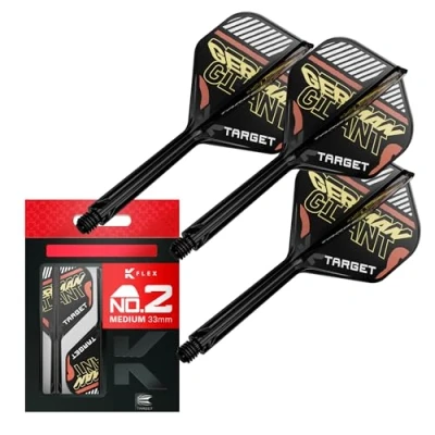 Imagen de Target Darts Gabriel Clemens K Flex Flights y Sistema de Varillas, No.2 (Medio, 33mm) Pack 3 Kflex All In One Flights, Player Edition Accesorios para Dardos Potencia Dart