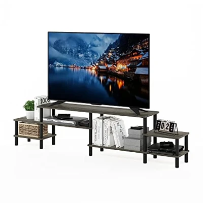 Imagen de Furinno Turn N Tube Grand Entertainment Center para TV de hasta 60 Pulgadas, Madera ingeniería, Roble francés, 198(W) x 47.2(H) 34(D) cm