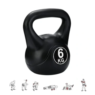Imagen de MAGIC SELECT Pesa Rusa de 6kg. Kettlebell Hormigón con Mango Ergonómico. Mancuerna para Entrenamiento Muscular en Casa y Gimnasio.