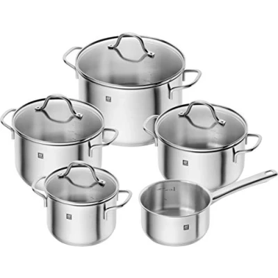 Imagen de ZWILLING Juego de ollas Flow, 4 tapas, aptas para inducción, acero inoxidable, 5 teilig