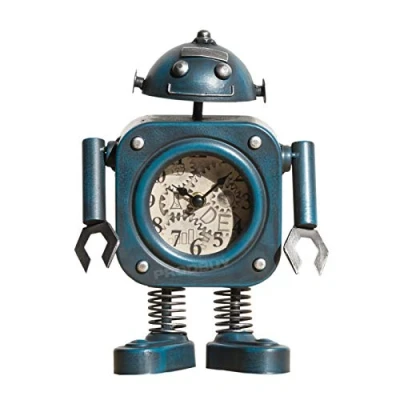 Imagen de ProdBuy Home Reloj de mesa metal con diseño robot