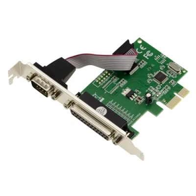 Imagen de Kalea INFORMATIQUE Tarjeta controladora PCI Express PCIe 1 Puerto Serie COM RS232 + Paralelo LPT DB25 con chipset WCH382L Windows 11/10 / 8.1/8 Seven/Vista/XP Linux Dos