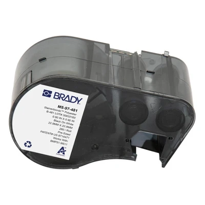 Imagen de Brady M5 97 481 etiquetas de poliéster negro sobre blanco 22,86 mm x (original)