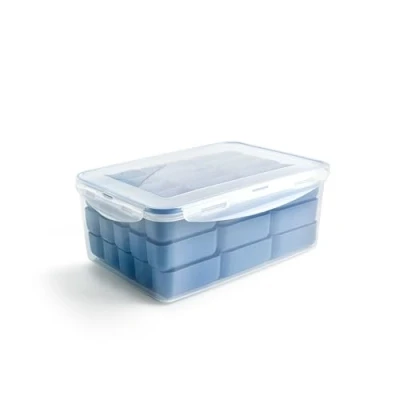 Imagen de Ibili 686600 Contenedor para Almacenar Croquetas, Plástico Libre de BPA, 3 Bandejas Apilables 45 Croquetas