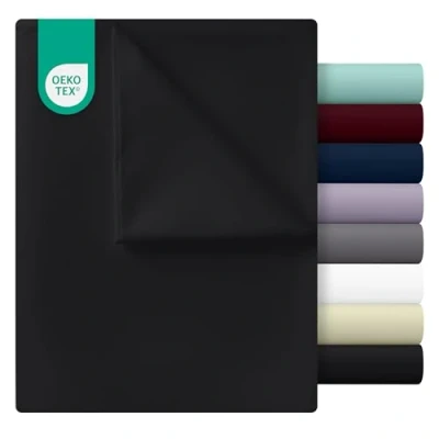 Imagen de Utopia Bedding Sábana Plana Encimera Suave de Microfibra Cepillada (Negro, Cama 90 167 x 243 cm)