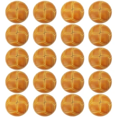 Imagen de ECSiNG 20PCS Botones de Fútbol Marrones 20 Mm Patrón Botón Chaqueta Plástico Imitación Cuero Vástago Vintage para Trajes Abrigo Deportivo Uniforme