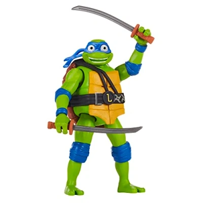Imagen de Teenage Mutant Ninja Turtles 83351CO Mayhem Figura de Leonardo Deluxe Shouts 5.5 Pulgadas. Regalo Ideal para niños 4 a 7 años y fanáticos TMNT, Color Negro