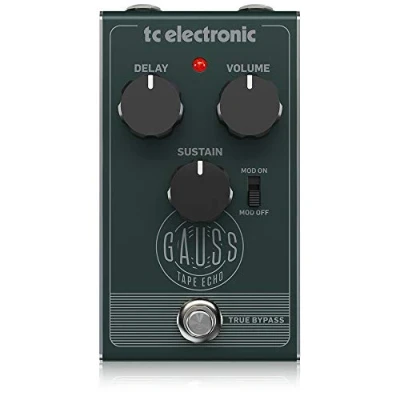 Imagen de TC Electronic GAUSS TAPE ECHO Pedal de eco cinta supersaturado con interruptor modulación, retraso, sostenido y controles volumen