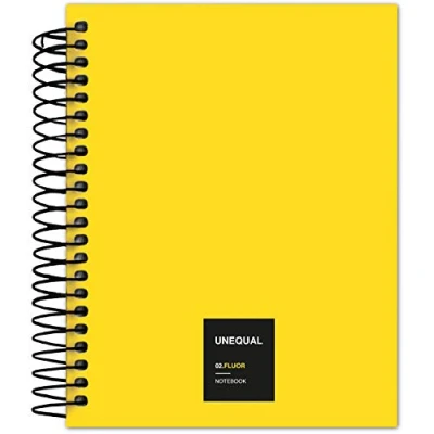 Imagen de Grafoplás 88546061. Cuaderno con Espiral, A6, Cuadriculado, 100 Hojas, 70 gr, Amarillo, Unequal Flúor