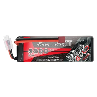 Imagen de GOLDBAT 2S RC LiPo Battery 7.4V 60C 5200mAh Pack Avec Deans T Plug Pour Car Evader Truggy Buggy Helicopter BX Auto Truck Hobby (5200 2S60C 1pack)
