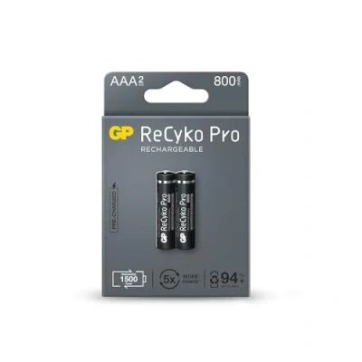 Imagen de Pila Recargable RECYKO Pro GP AAA LR03 800mA (Blister 2 UNID) Ø10,5x44,5mm