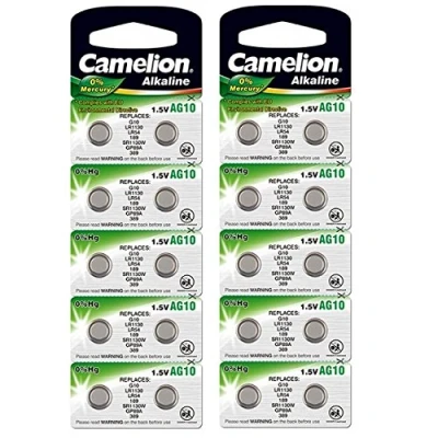 Imagen de Pilas para reloj, de Camelion AG10/LR54/189/389/LR1130 AG10 x 20