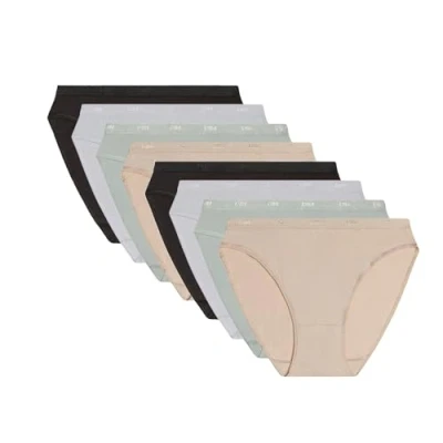 Imagen de Dim Lot de Culottes Les Pockets Ecodim X8 Bragas, Negro/Blanco/Gris/Piel, L (Pack 8) para Mujer