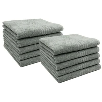 Imagen de ZOLLNER 10 Toallas de Mano para Lavabo, 50x100 cm, algodón 100%, Gris