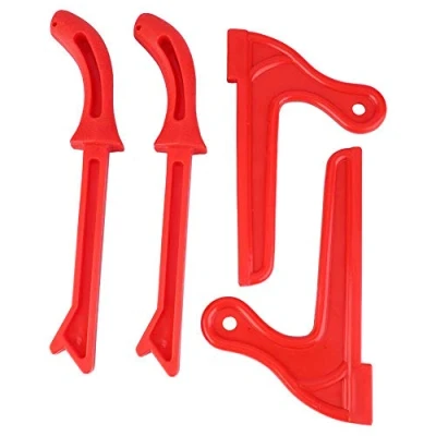 Imagen de bloque de empuje 4 piezas, sierra mesa, palos mano plástico seguridad para trabajar la madera, seguro y conveniente funcionar(rojo)