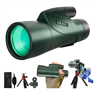Imagen de Telescopio Monocular Gosky, Piper de Alta definición 12x55 para Adultos con Prisma BAK4 y Lentes FMC, liviano Adaptador teléfonos Inteligentes Ideal observar Aves
