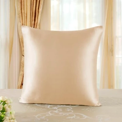 Imagen de TOWNSSILK Funda de Almohada 100% Seda Morera, cuida el Cabello y la Piel, Ambos Lados 19 Momme, 1 Unidad,Gold， 65 x cm