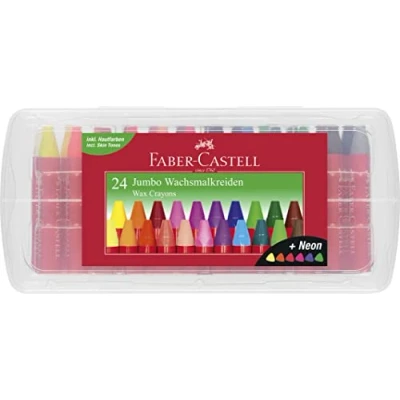 Imagen de Faber Castell Crayones de cera jumbo, 24 piezas (120034), neón