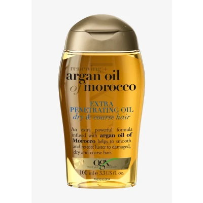 Imagen de OGX Argan Oil of Morocco Penetrating (1 x 100 ml), aceite para el pelo seco y dañado con de argán, fortalece renueva cabello dejándolo sedoso
