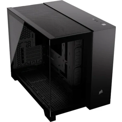 Imagen de CORSAIR iCUE Link 2500X RGB Pequeña Torre mATX Caja de PC Doble Cámara Cristal Templado Panorámico Compatible Placa Base Conexión Inversa 2X Ventiladores RX120 Incluidos Negro