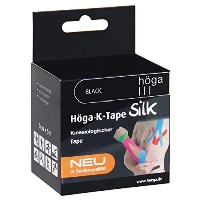 Imagen de Höga K Tape Silk Cinta kinesiológica (5 cm x 5 m), color negro