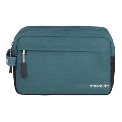 Imagen de travelite Bolsa cosmética para Equipaje de Mano, Serie Kick Off: práctico Neceser Vacaciones y Deportes, 26 cm, 5 litros, Azul (Bleu Canard), litros