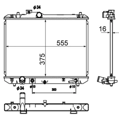 Imagen de MAHLE ORIGINAL CR 1870 000S Radiador, refrigeración del motor 555 375 16 Aletas soldadas SUZUKI: SWIFT 3