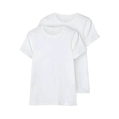 Imagen de Name it NKMT SLIM 2PACK Camiseta básica para niños, Talla: 134/140, Bright white
