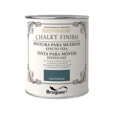 Imagen de Rust Oleum Bruguer Chalky Finish pintura para muebles Azul Profundo 750 ml