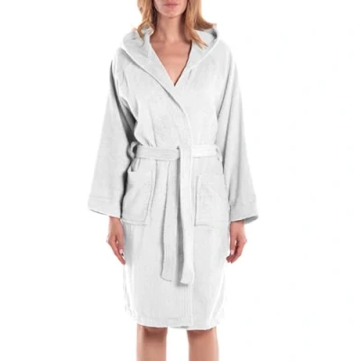 Imagen de Caleffi Albornoz Minorca para adultos, mujer/hombre/unisex con capucha, de rizo 100% suave algodón hidrófilo 400 g/m², lavable a máquina 40 + secadora, talla XXL, color blanco