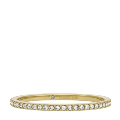Imagen de Fossil Anillo tipo alianza para mujer All Stacked Up de acero inoxidable en tono dorado, JF046867107
