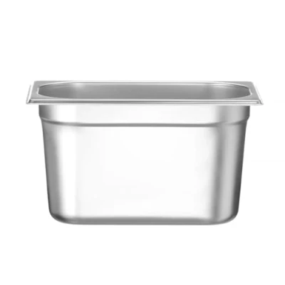Imagen de HENDI Recipiente GN 1/4,contenedor GN,bordes redondeados,resistente a Temperaturas de 40 300C,apto para hornos,congeladores,calientaplatos,baño María,4L,265x162(H) 150mm,acero inoxidable